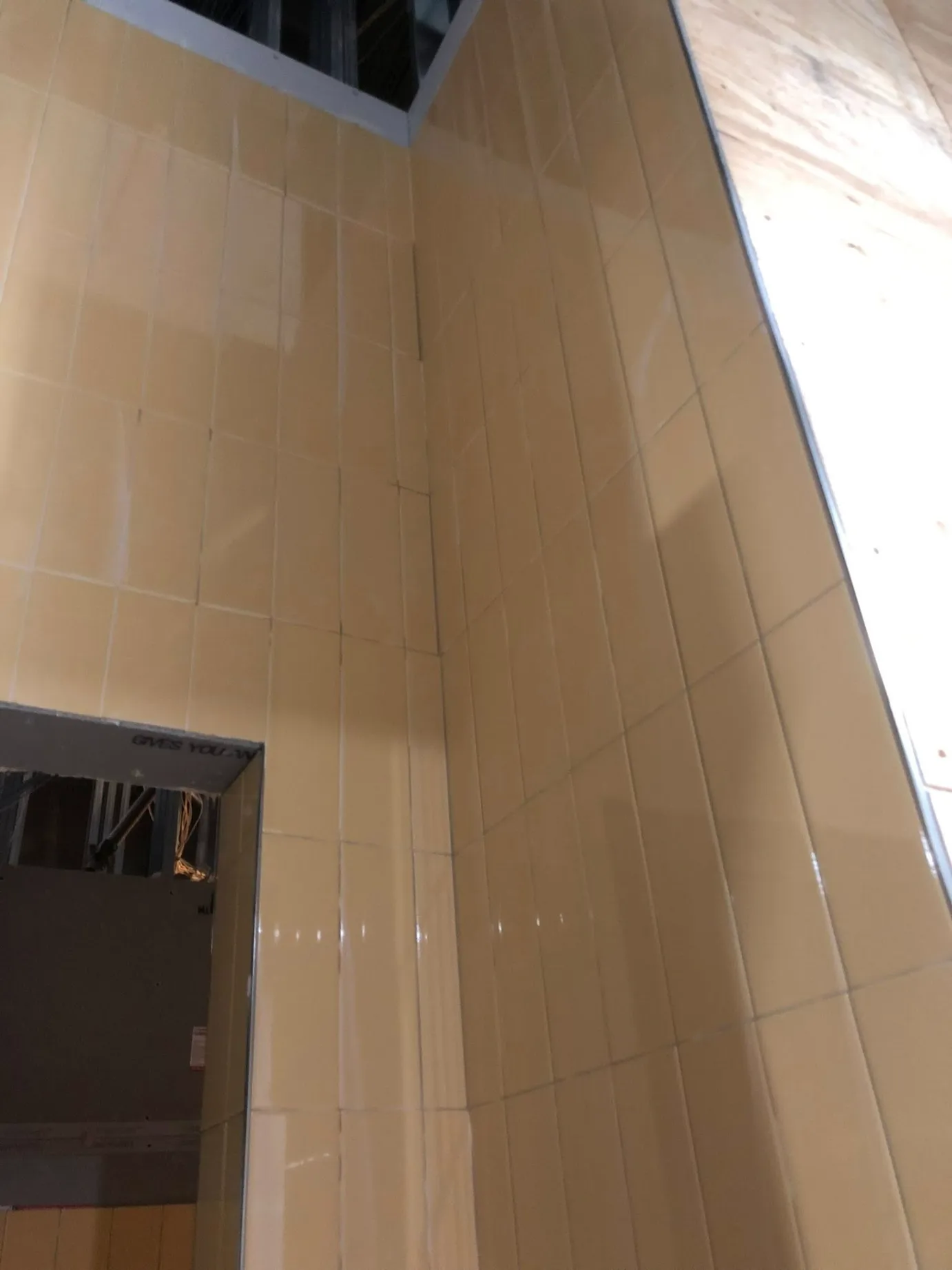 Vertical Stacked Bath Walls tile installation in Cromwell, CT by Dmtilellc
